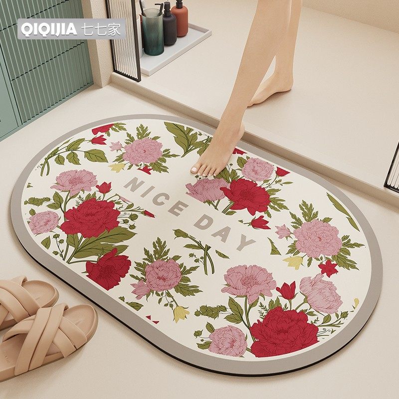 七七家卫生间吸水地垫家用浴室耐用软硅藻泥软浴室垫厕所防滑垫,居家布艺,家用脚垫,淘宝优惠券,粉丝福利购,淘宝优惠卷