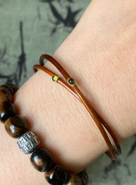 鸡藤血手镯【真鸡血藤】2mm极细款手镯子双圈野生天然木质手环礼