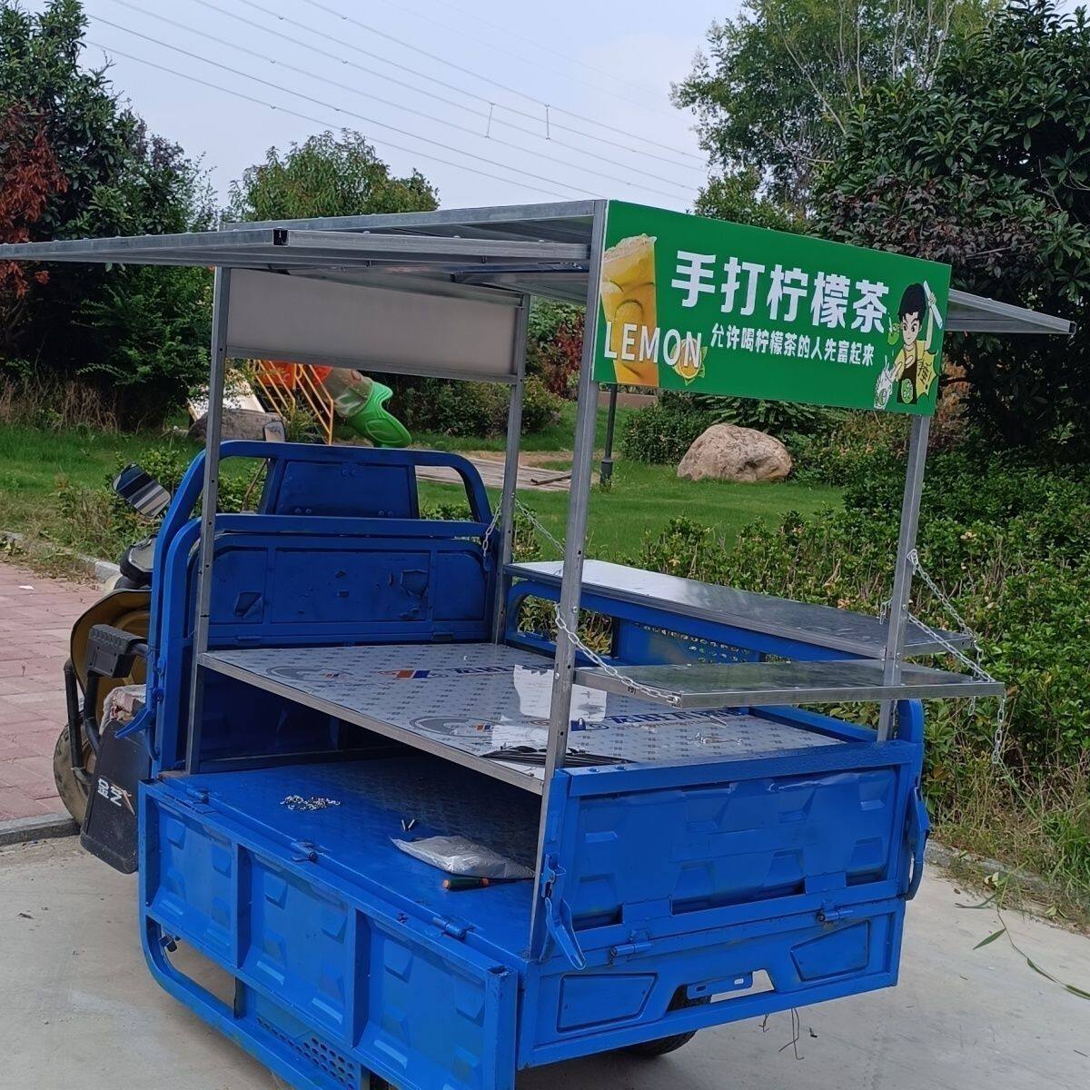三轮车摆摊专用小吃架不锈钢台面凉皮烤肠炸串麻辣烫煎饼架子