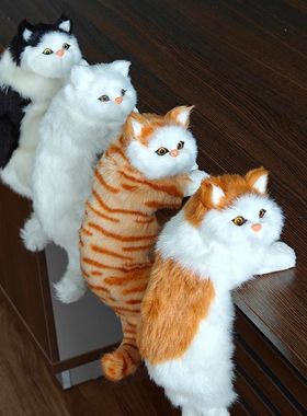 电视机边装饰网红仿真猫咪电视机挂件现代手工艺品创意礼物客厅室