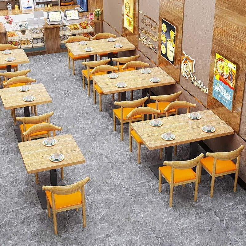 加厚快餐桌椅组合小吃面馆饭店烧烤奶茶甜品咖啡厅桌椅饭店桌子