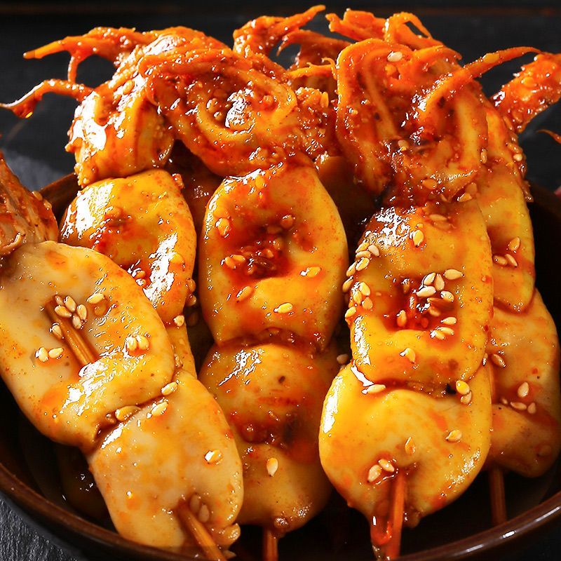 铁板炭烧鱿鱼串鱿鱼仔独立包装鱿鱼须开袋即食袋装零食小吃海带