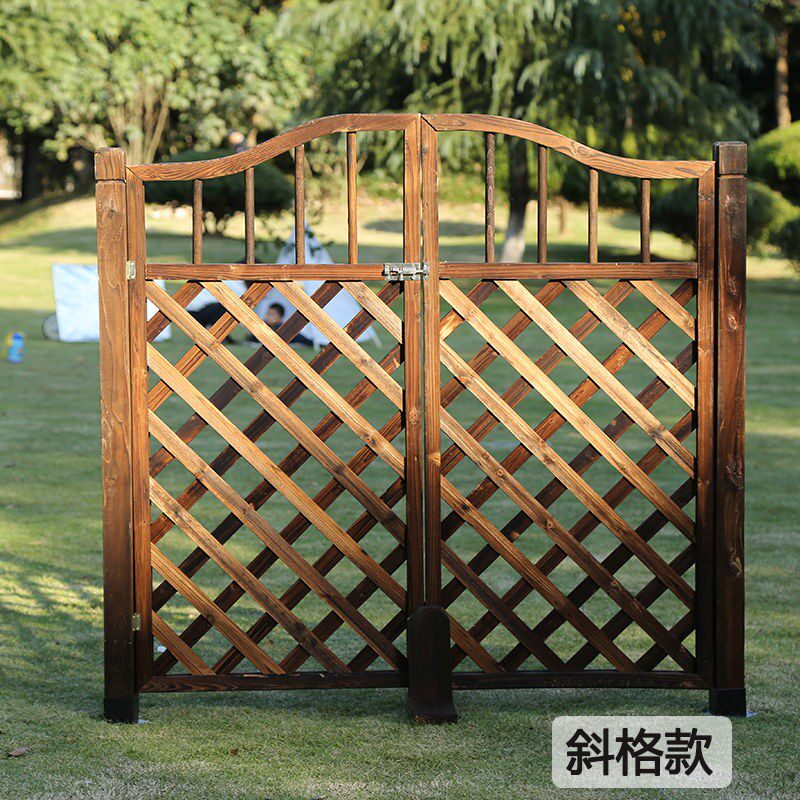 户外栅栏门篱笆门碳化防腐木围栏门庭院田园花园小门院子护栏木门