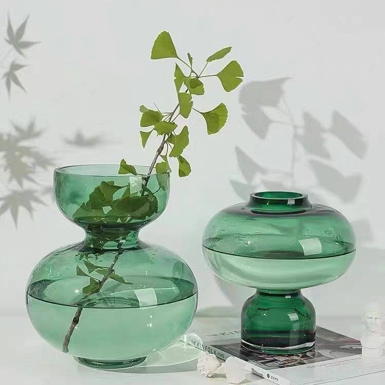 葫芦型玻璃瓶葫芦型轻奢玻璃花瓶水培绿萝富贵竹水养花瓶摆件客厅