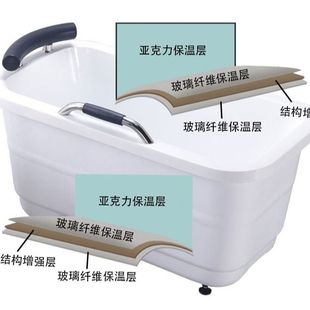 保温泡澡缸独立式 老人扶手浴缸小户型成人小浴缸迷你坐式 民宿浴盆