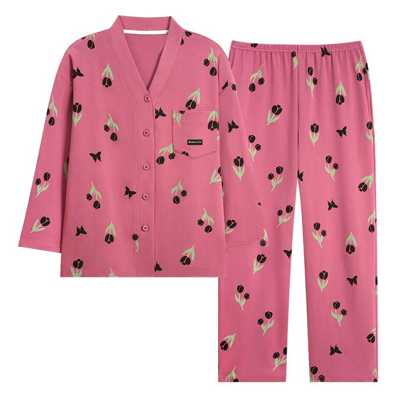 愉生活睡衣女士2025新款春秋季新款纯棉长袖长裤简约可外穿家居服,女士内衣/男士内衣/家居服,睡衣/家居服套装,淘宝优惠券,粉丝福利购,淘宝优惠卷