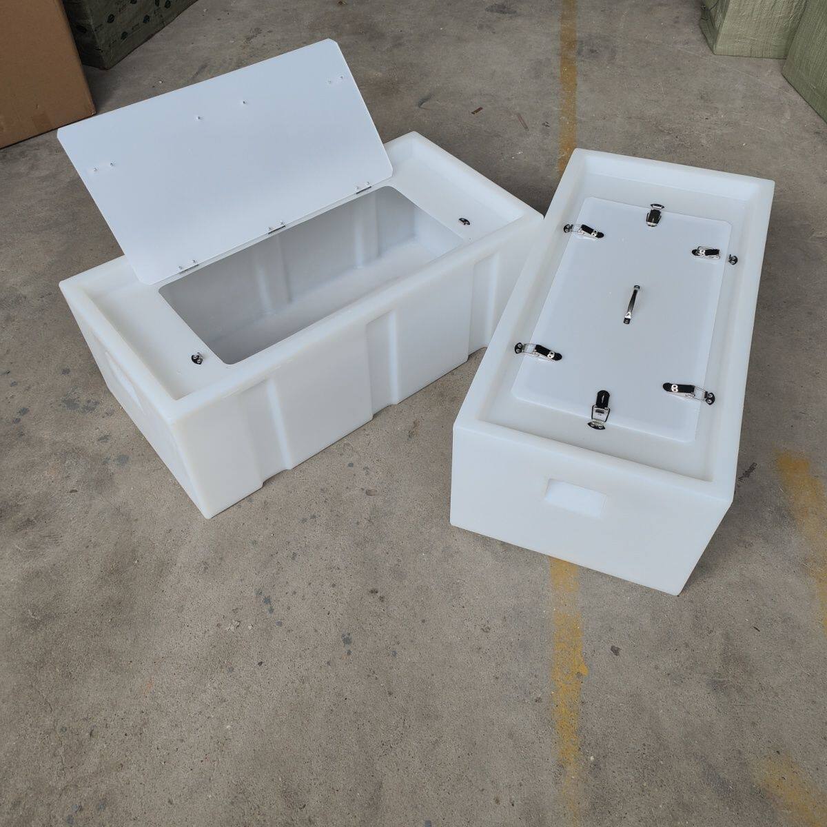新款活鱼箱车载活鱼箱水箱塑料长方形加厚野钓黑坑拉鱼虾笼带排水