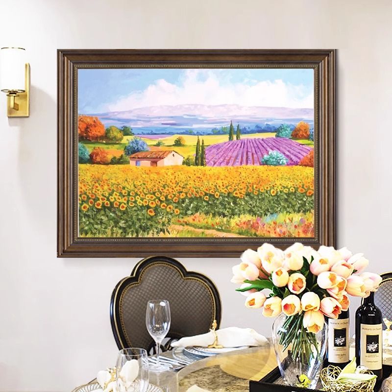美式餐厅装饰画欧式风格高级感挂画餐桌壁画水果喷绘油画玄关画图片
