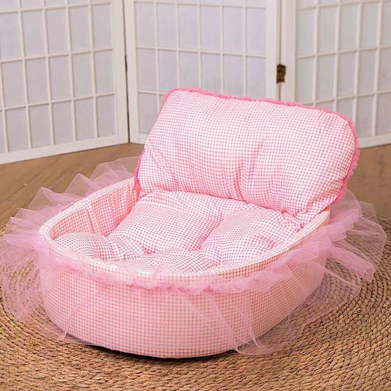 四季通用猫窝宠物公主床猫狗窝泰迪小型犬窝凉席床柔软舒适可折叠