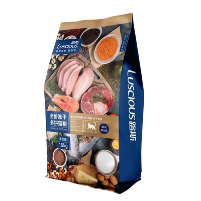 路斯冻干猫粮10kg健康成幼猫专用促进全价品牌20斤装大包