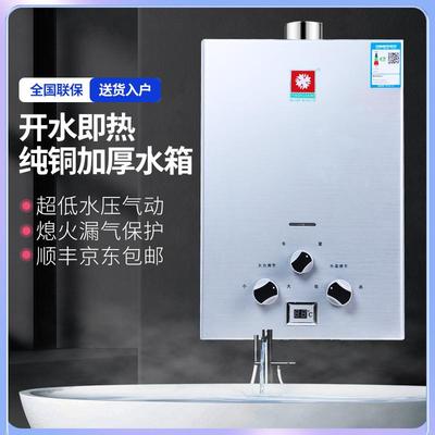 燃气热水器家用煤气罐液化气低水压强排天然气出租房洗澡老式电池