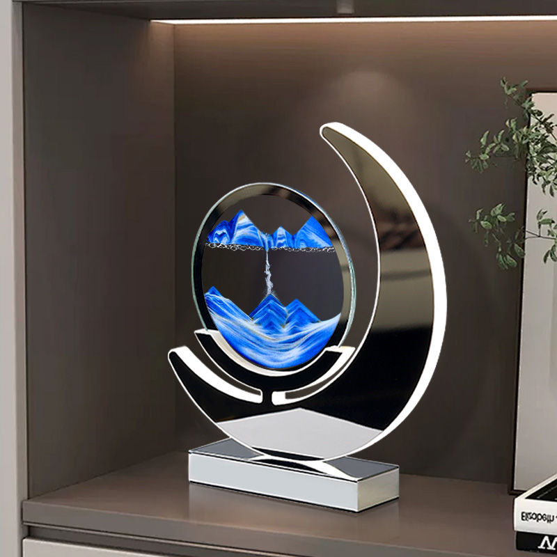 新款3d立体流沙画摆件创意解压沙漏办公室客厅酒柜电视高档装饰品图片