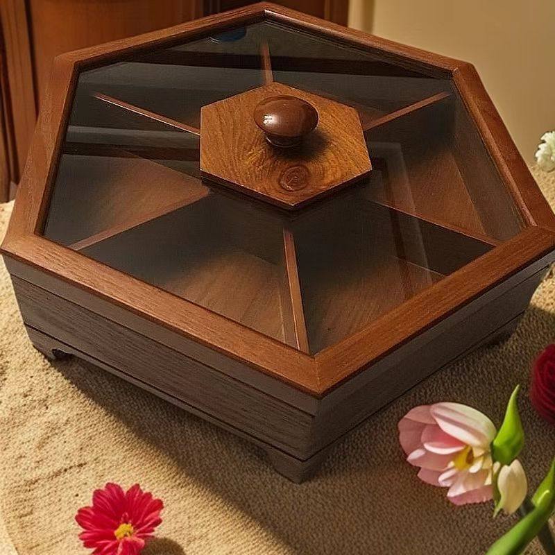 木制干果盘中式实木干果盒茶几零食收纳糖果盒创意分格带盖瓜子盘,餐饮具,果盆/果盘/果篮,淘宝优惠券,粉丝福利购,淘宝优惠卷