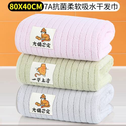 南极人毛巾大号40x80洗澡家用比纯棉速干吸水干发擦头发抗菌成人