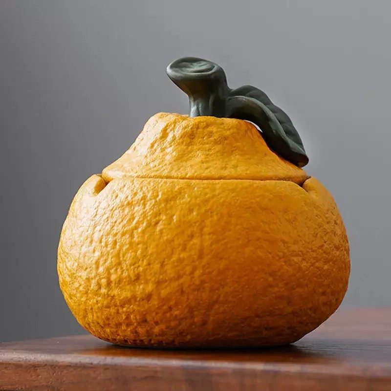 【丑橘】大吉大利陶瓷烟灰缸家用茶几带盖个性装饰摆件防风防飞灰,家居饰品,装饰烟灰缸,淘宝优惠券,粉丝福利购,淘宝优惠卷