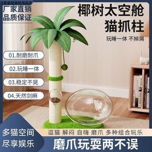 大树猫爬架椰树一体实木猫抓柱立式加高耐磨不掉屑玩具耐用剑麻柱
