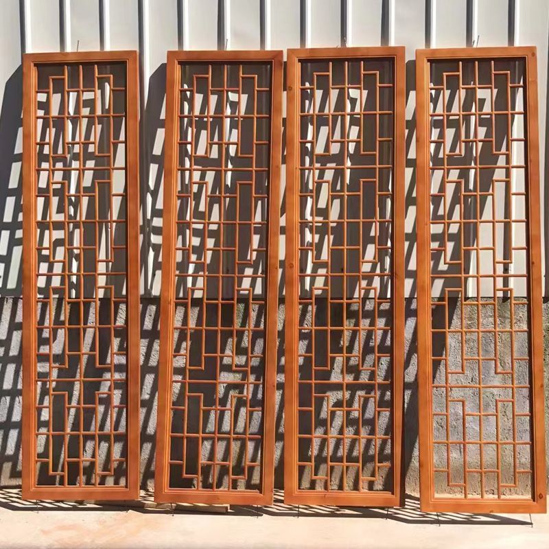 屏风隔断客厅遮挡镂空花格新中式实木格栅玄关木栅栏花窗东阳木雕