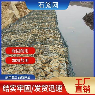 格宾网石笼网雷诺护垫河道治理堤坝防汛固滨铅丝笼网镀锌铁丝网厂