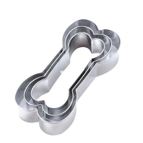 3pcs/set dog bone shape cookie cutter diy stainless steel bi