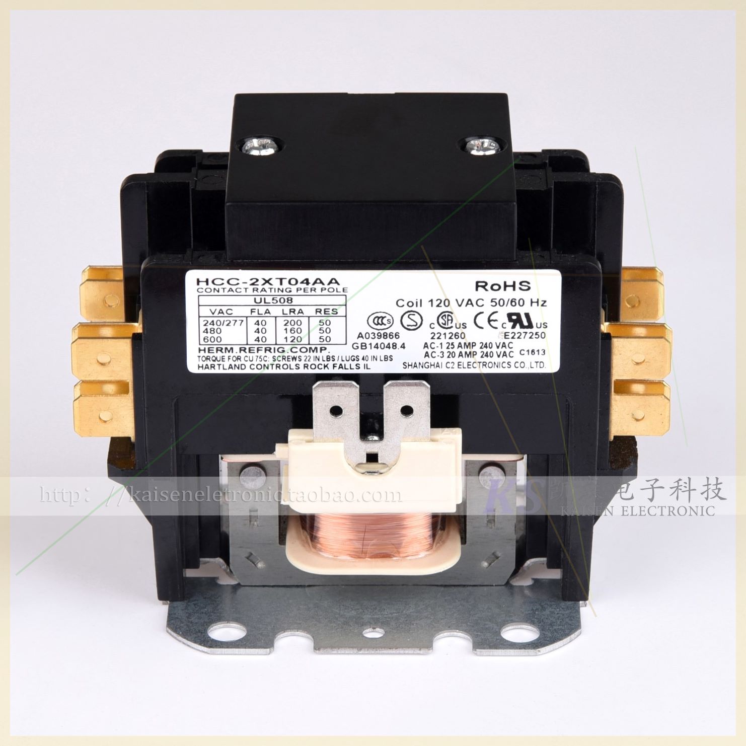 可定制208V-240V30AHCC-2XU0极两极空调热泵制冰机交流接触器2AAC