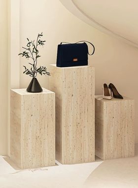 地台展示台服装店模特橱窗底座摆件饰品方形陈列道具洞石风增高