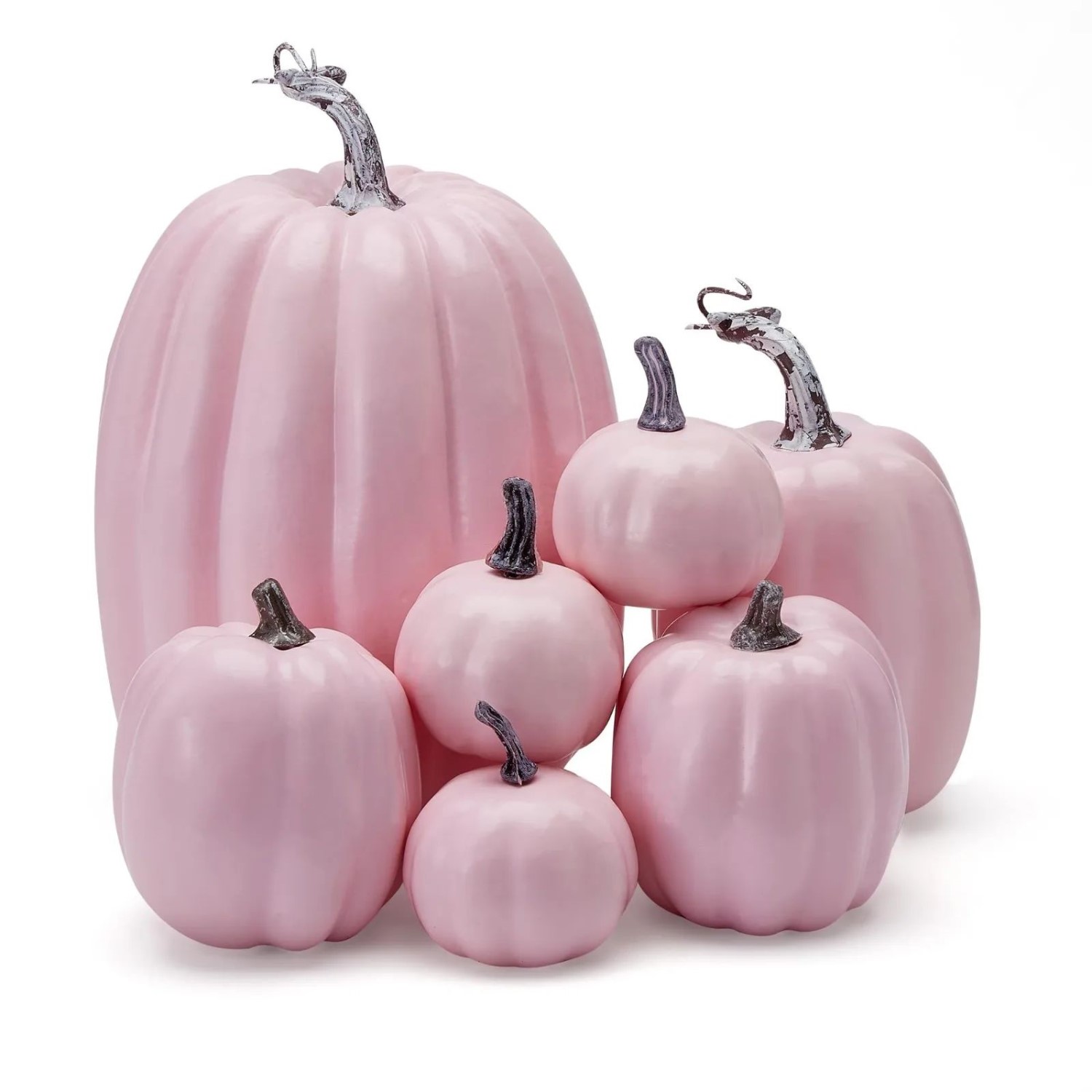 7pcs Artificial Assorted Pumpkin Set Stacking Pumpkins Fake