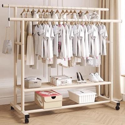 加粗加厚简易衣架落地立式家用卧室阳台挂衣架衣杆移动晾衣杆