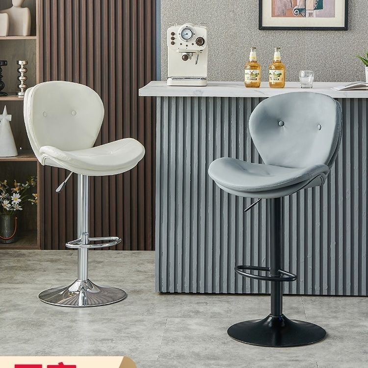 升降简约旋转酒吧收银台椅子家用前台椅曲木靠背高脚凳现代网红椅