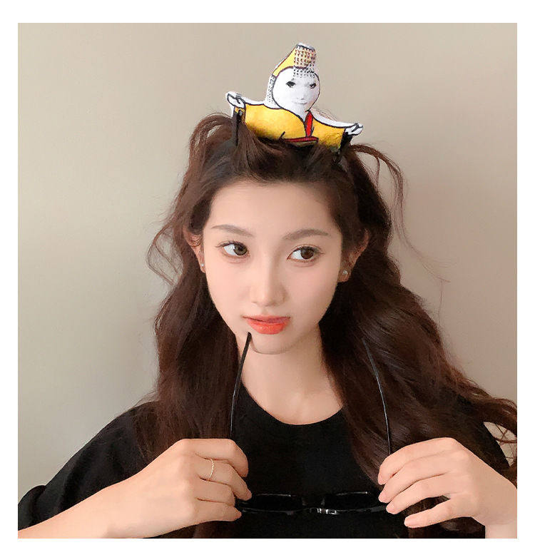 Аксессуар из волос 抽象发夹搞怪表情包发箍女趣味龙图皇帝抓浏海发箍ins薅头发发