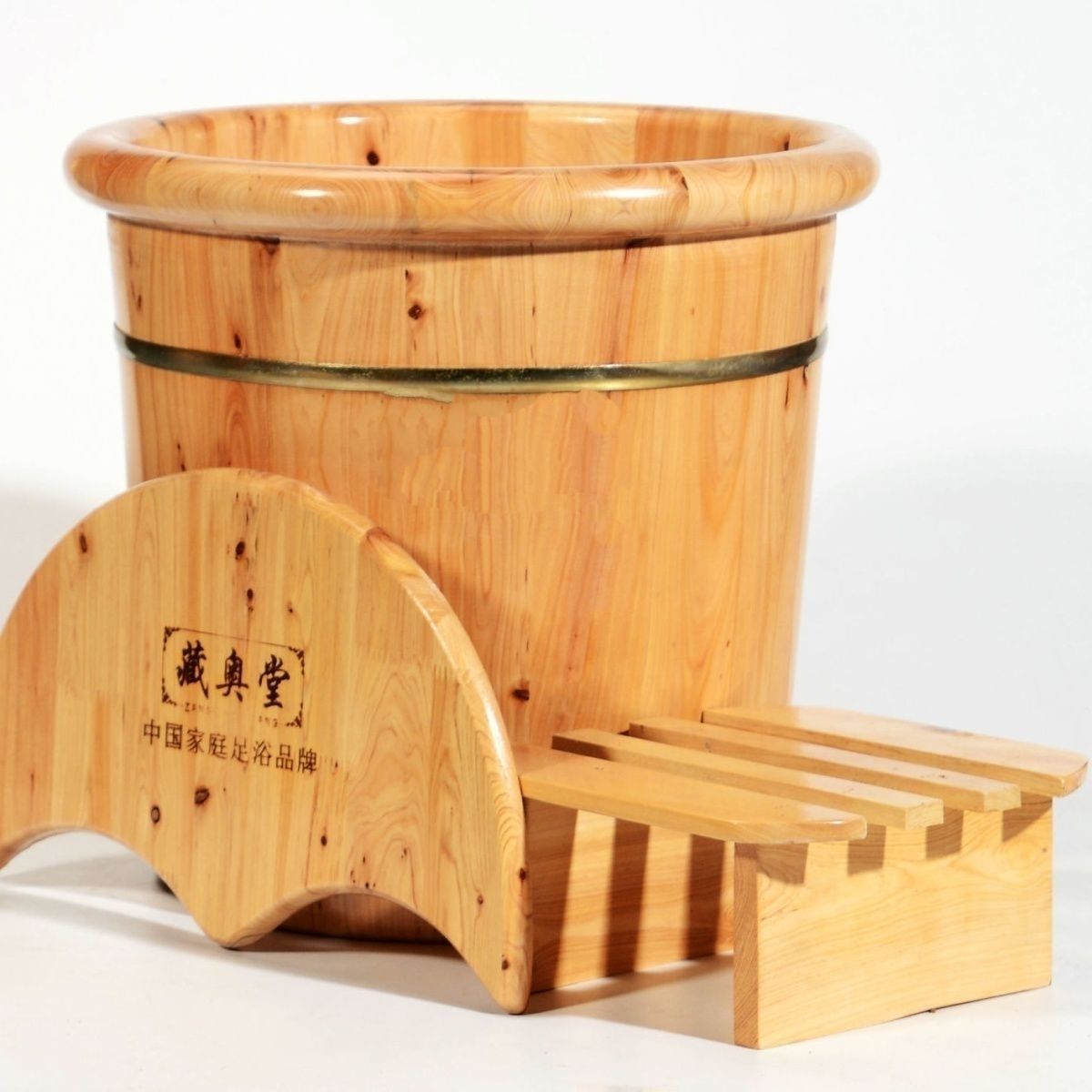 藏奥堂正品40厘米高香柏木圆边泡脚木桶足浴盆洗脚桶泡脚专用桶