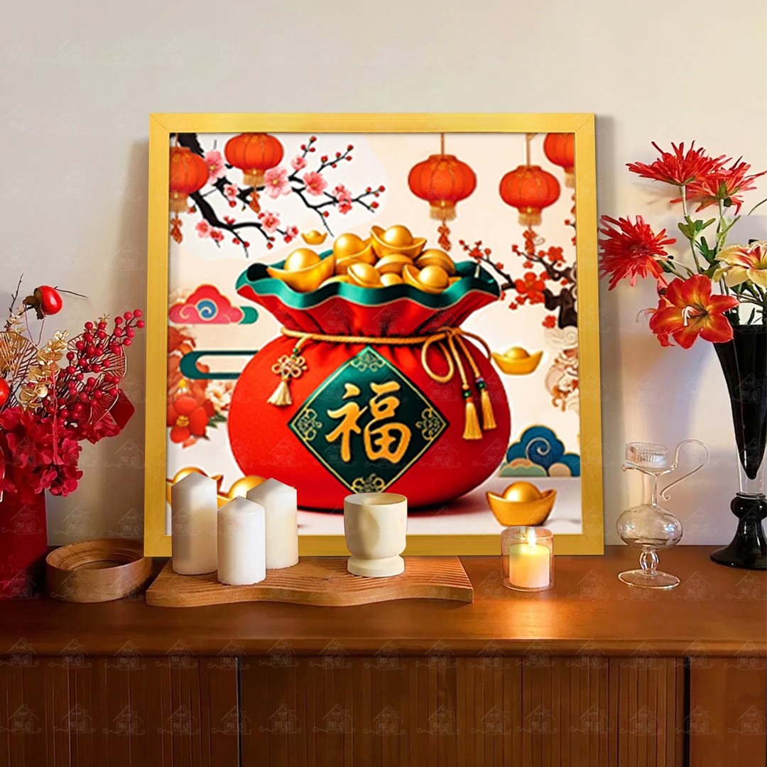 【进口棉布】爱阁十字绣代代福中式新年祝福吉祥装饰挂画手工线绣