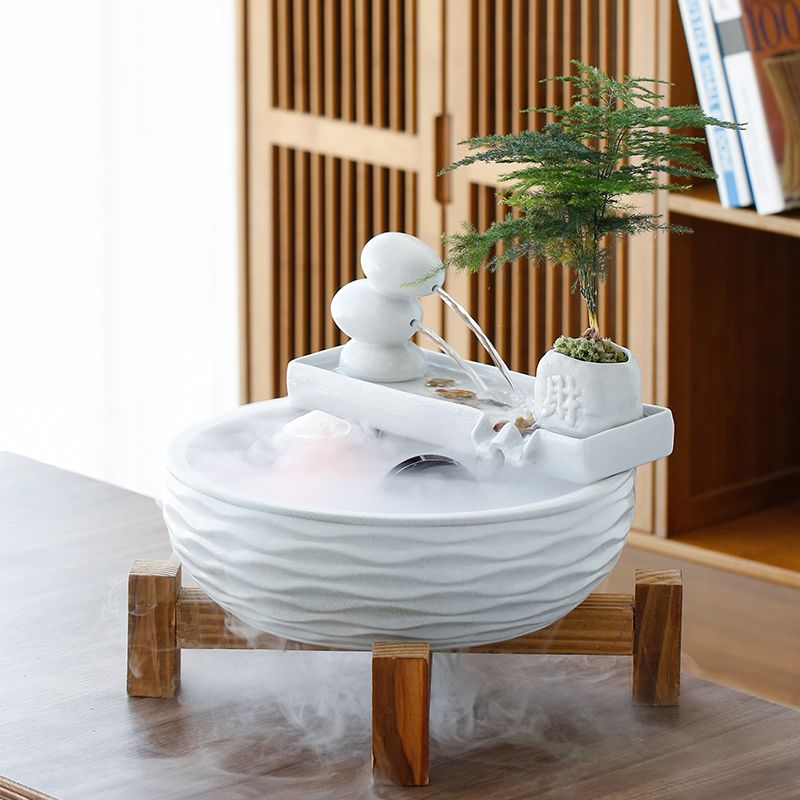 家用流水摆件循环生财喷泉加湿器办公室客厅鱼缸造景乔迁开业礼品
