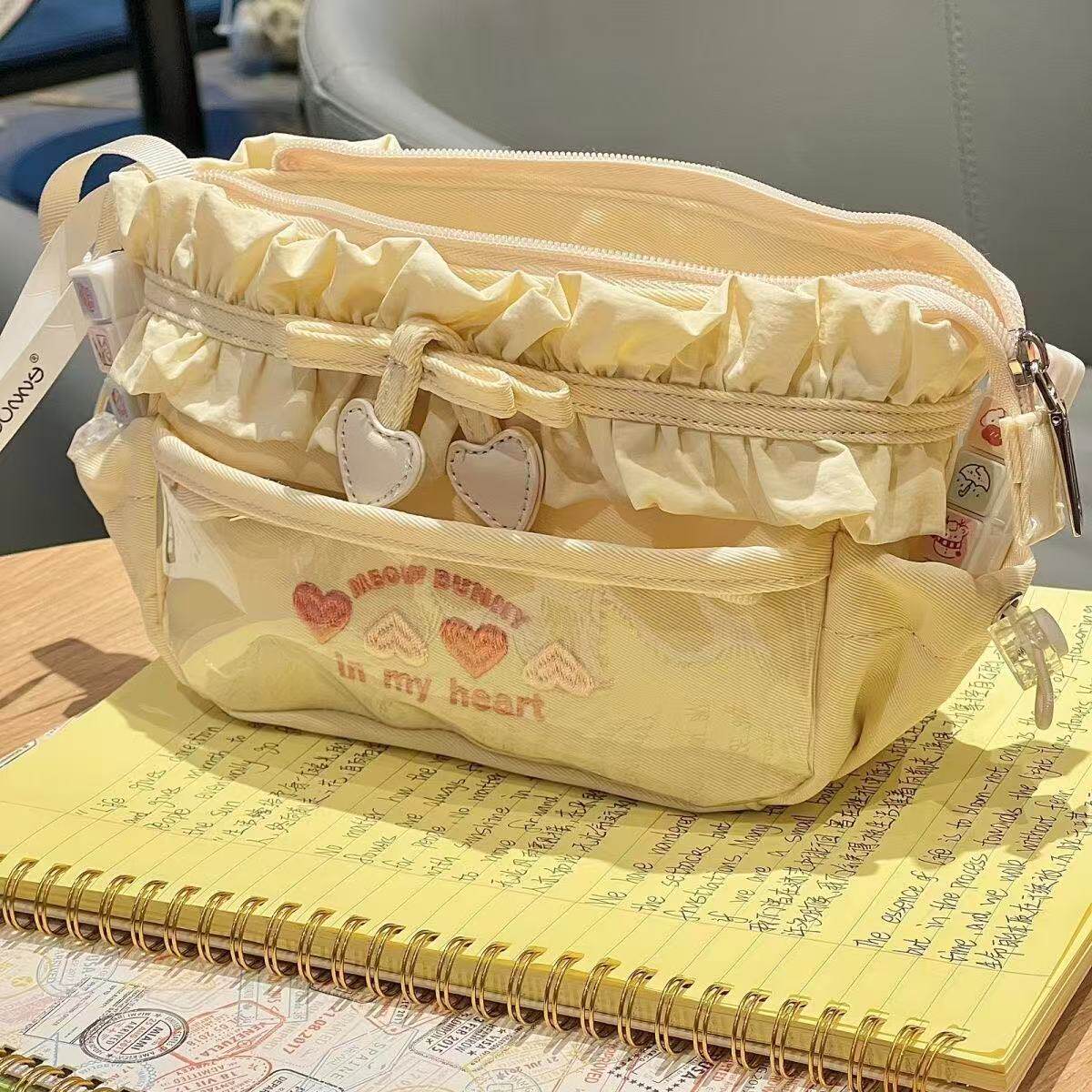 闺蜜笔袋小红书同款ins大容量追星刺绣笔袋学生多层文具袋少女心