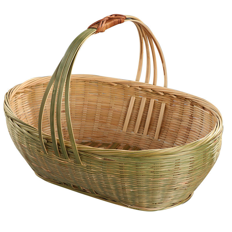 民间手工编织竹篮子 椭圆形购物篮 阿婆买菜手提篮大号水果鸡蛋篮,特色手工艺,竹编/竹雕,淘宝优惠券,粉丝福利购,淘宝优惠卷