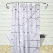 北欧卫生间浴帘布套装 加厚防水防霉浴室窗帘门帘子隔断挂帘免打孔