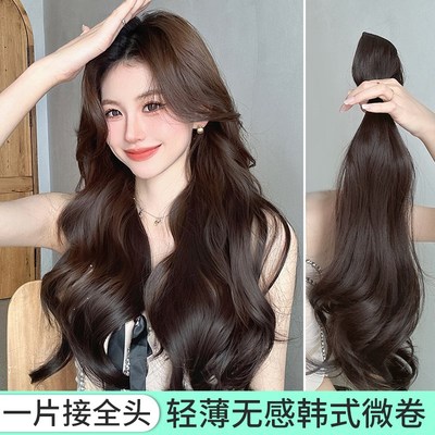一片式假发无痕隐形轻薄大波浪长卷发假发增发量蓬松水波纹接发片