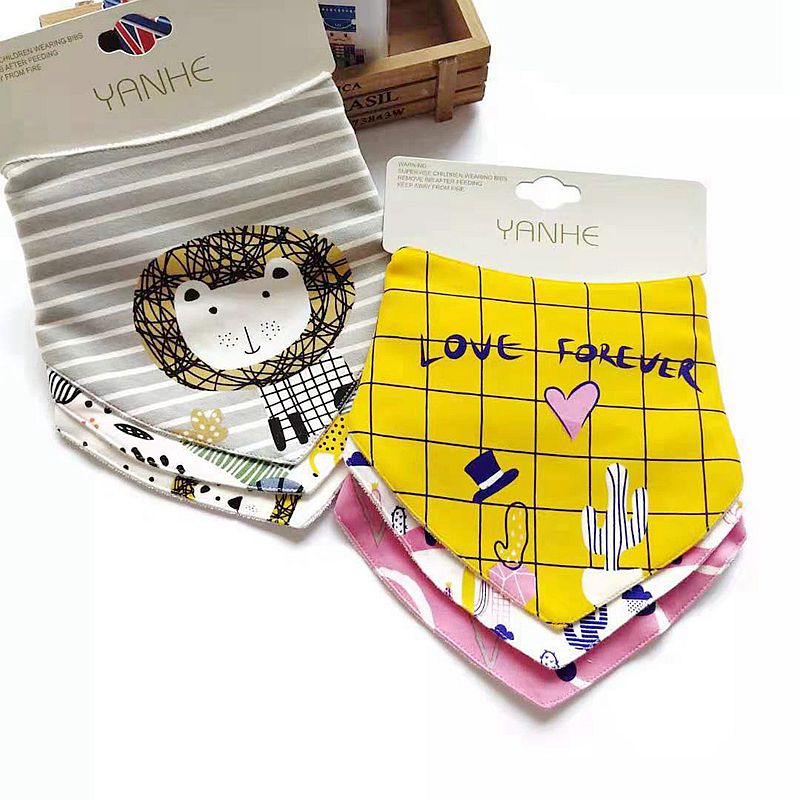 防水婴幼儿新生儿口水巾纯棉全棉男女宝宝三角巾小围嘴围巾0-3岁