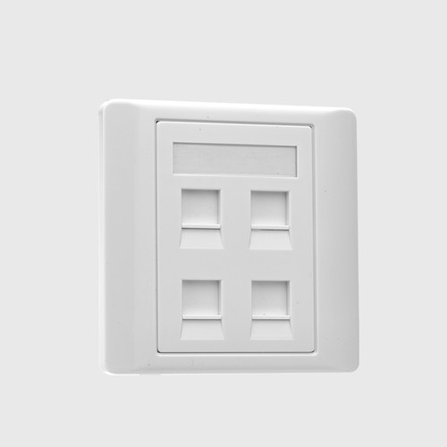 86型4口免打网线插座面板4位电脑开关插座四口网络面板网络带模块