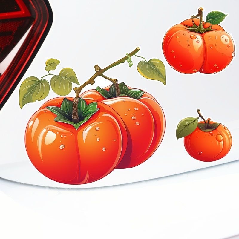 水果防水便利贴柿子贴纸装饰小图案窟窿遮挡墙贴墙面裂痕遮盖贴画