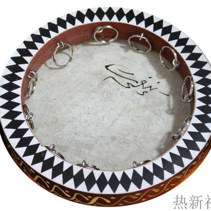 新疆手鼓维吾尔手工民族乐器彩绘姑娘追手鼓新疆饭店舞台装饰鼓