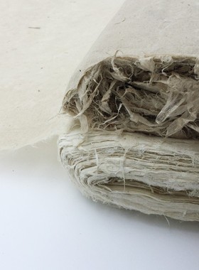 纯手工捞制 古法仿古白色麻纸枸皮纸麻纸手工皮宣半生半熟100张