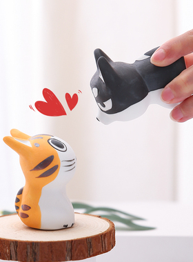 吾制陶瓷创意小猫狗情侣摆件纪念可爱车载桌面装饰结婚礼物送新人