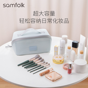 化妆包女便携式大容量手提化妆刷随身收纳包高端旅行出差洗漱包袋