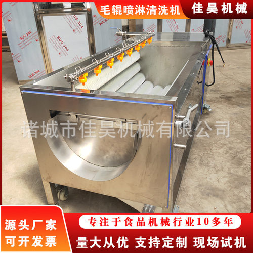 全自动毛刷清洗机 土豆去皮高压清洗机萝卜清洗机自动蔬菜洗菜机