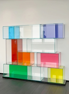 GLAS MIGISA意式玻璃组合靠墙书柜落地展示柜书架极简置物架