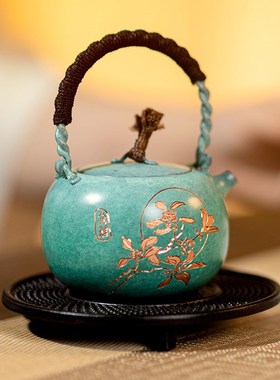 朱炳仁铜 月见喜乐茶器礼盒手工铜壶单人便携泡茶壶功夫茶具套装