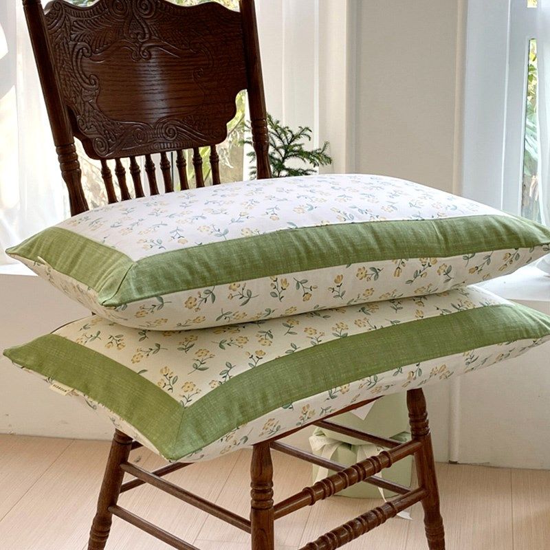 纯棉老粗布枕套一对装夏季全棉枕头套单只48x74cm单人家用枕芯套