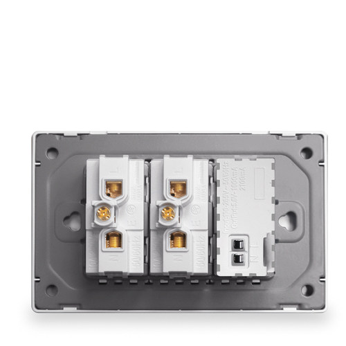 120型意大利墙壁USB电源玻璃插座 意式标准三孔约旦智利开关面板