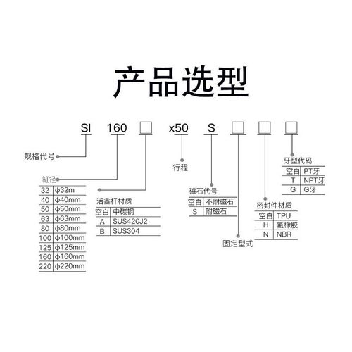SI标准气缸SI32X40X50X63X80X100X125X160X200X25X50S/SI