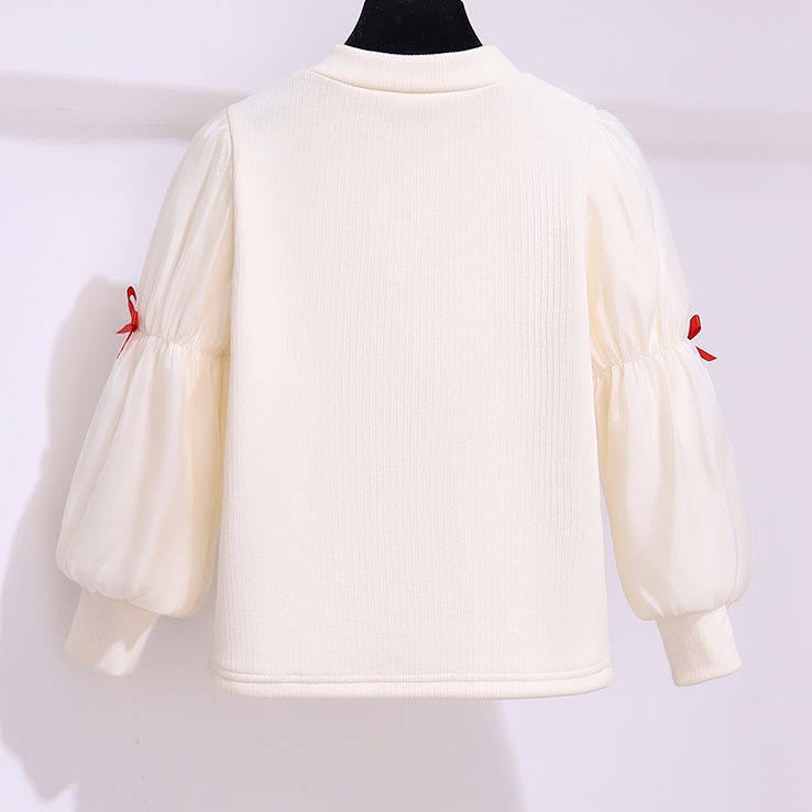 女童新年连衣裙套装秋冬新款儿童冬装红色公主裙女孩背心裙两件套